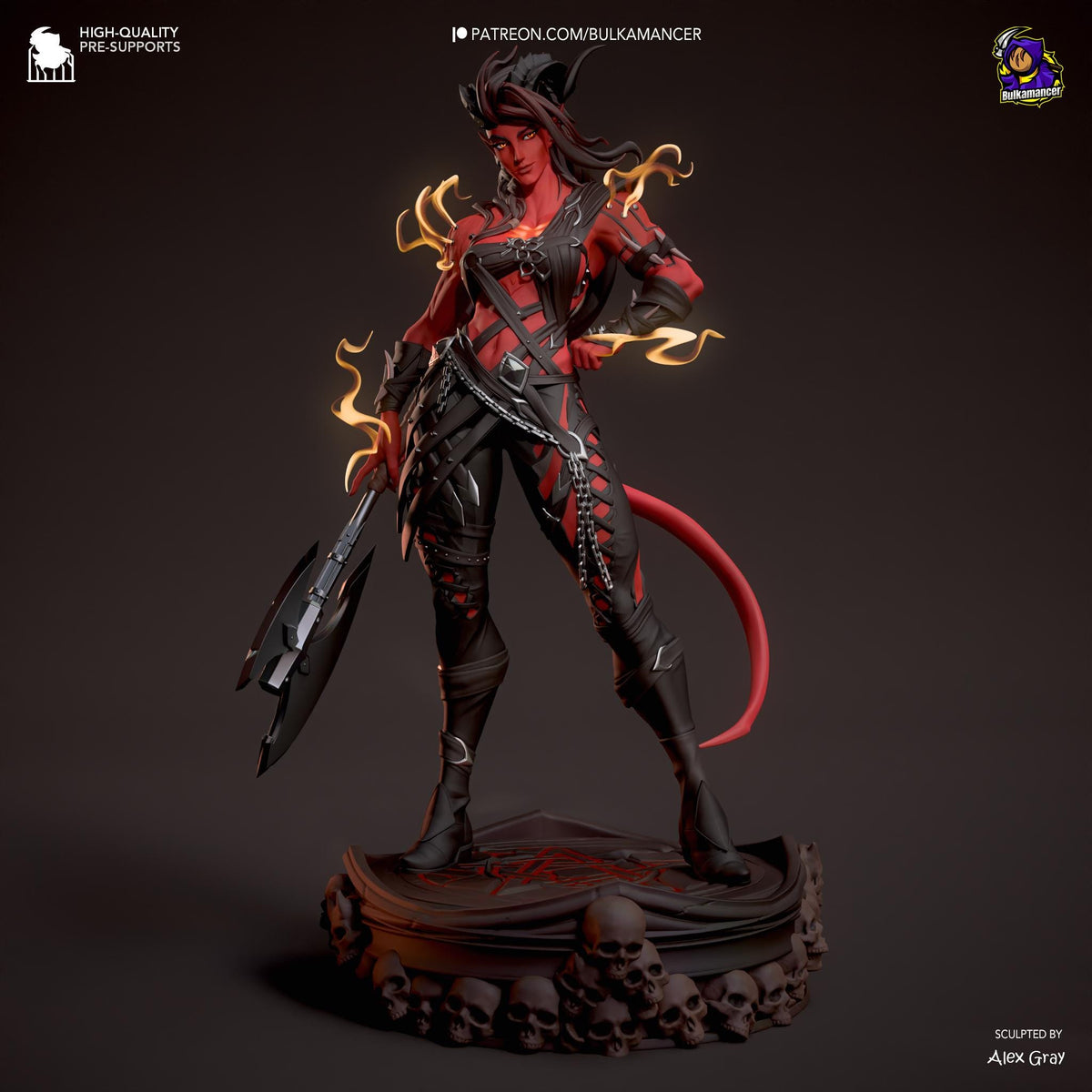 Karlach Figure - Baldur's Gate 3 - resin tabletop miniature front view