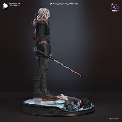 Ciri The Witcher Figure - 3D printed miniature detail view