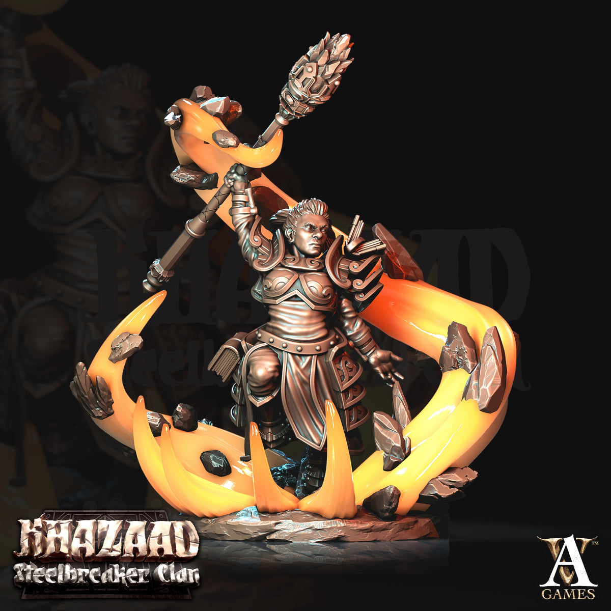 Geomancers Dwarf Miniatures - resin tabletop miniature front view