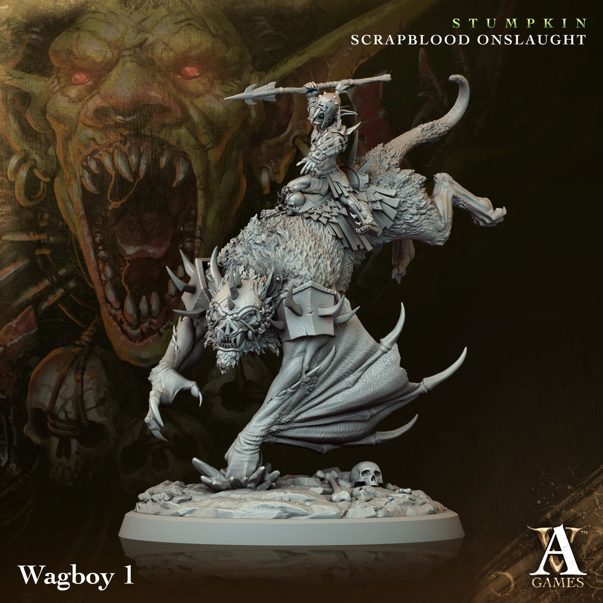 Wagboys Orc Miniatures - resin tabletop miniature front view