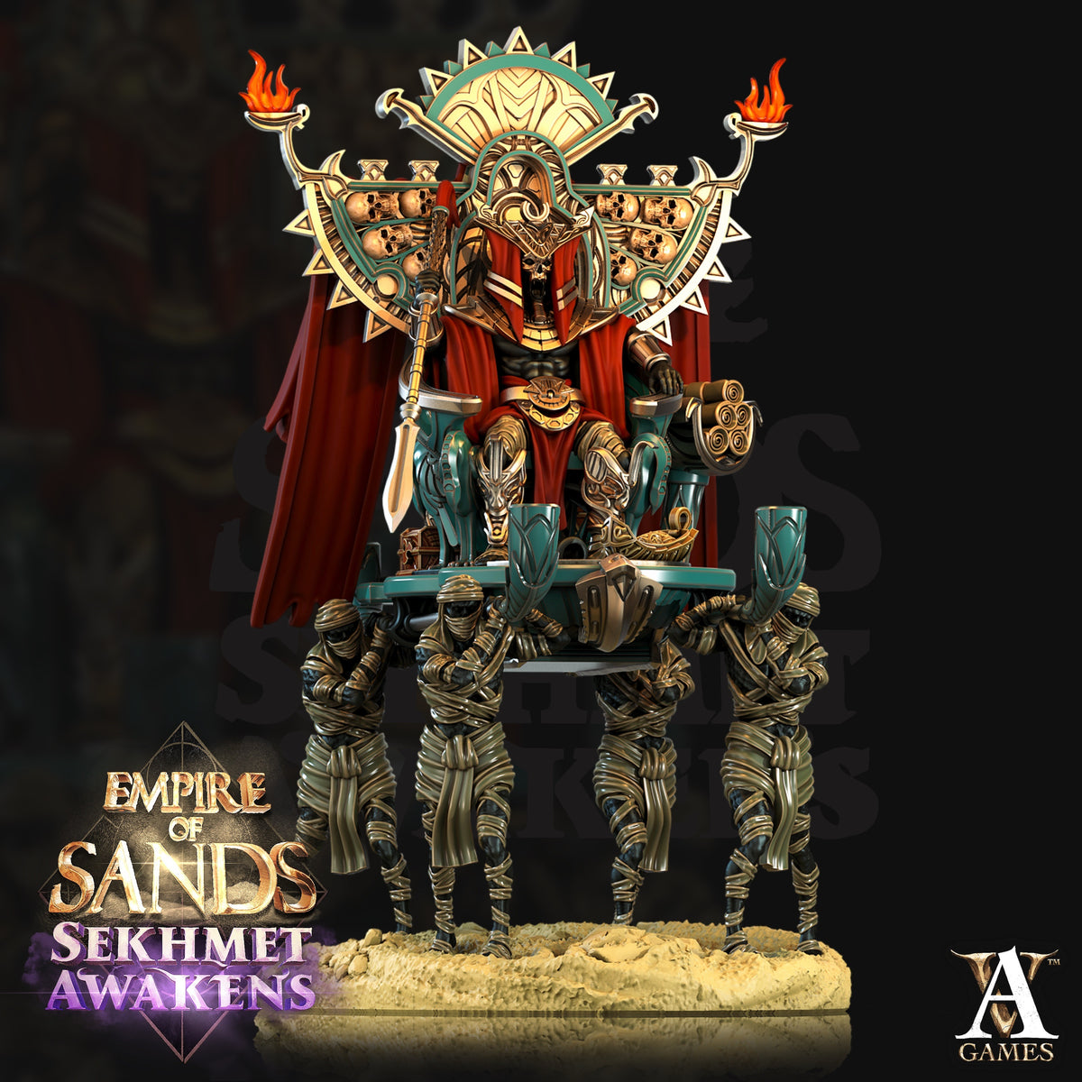 Mummy Lord Egyptian Fantasy Miniatures - resin tabletop miniature front view