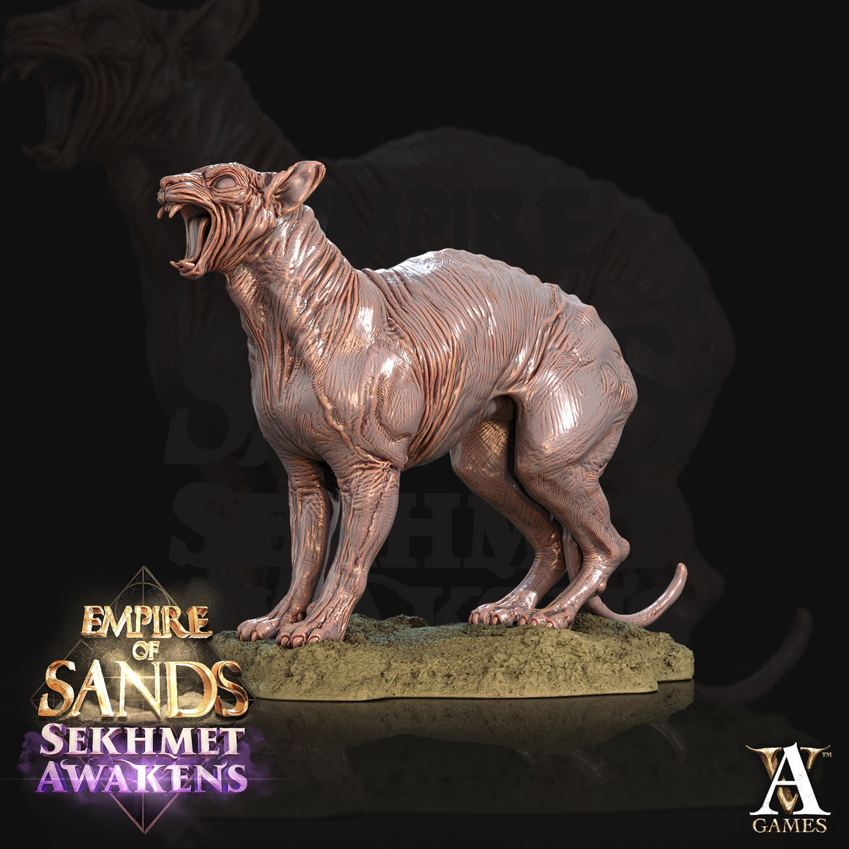 Sphinx Cat Egyptian Fantasy Miniatures - resin tabletop miniature front view