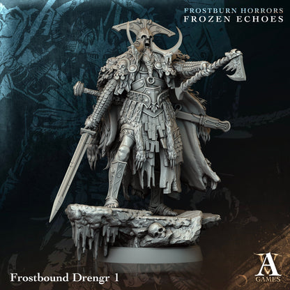 Frostbound Drengr Fantasy Miniatures - resin tabletop miniature front view