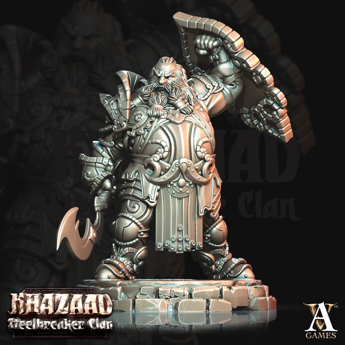 Steelbreaker Warriors Dwarf Miniatures - resin tabletop miniature front view