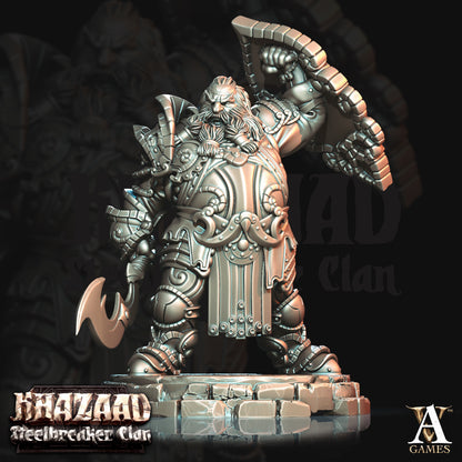 Steelbreaker Warriors Dwarf Miniatures - resin tabletop miniature front view