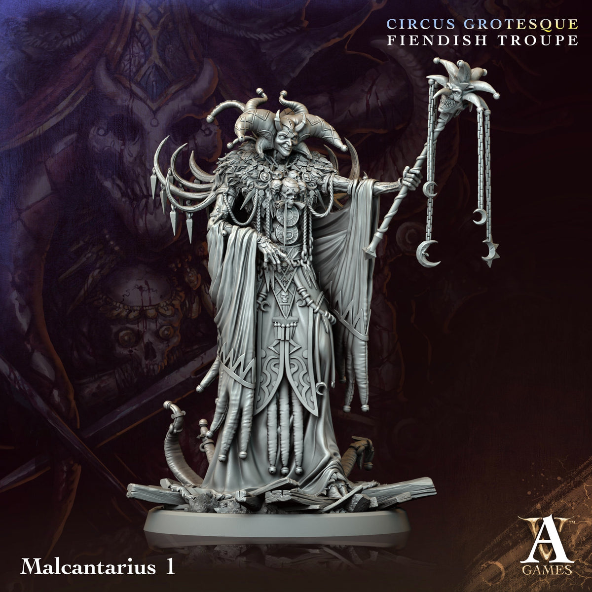 Malcantarius Fantasy Miniatures - resin tabletop miniature front view