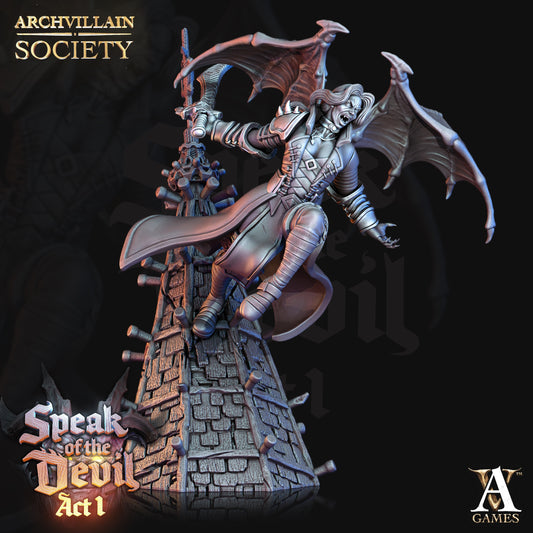 Lady Letha Devilette Fantasy Miniatures - resin tabletop miniature front view