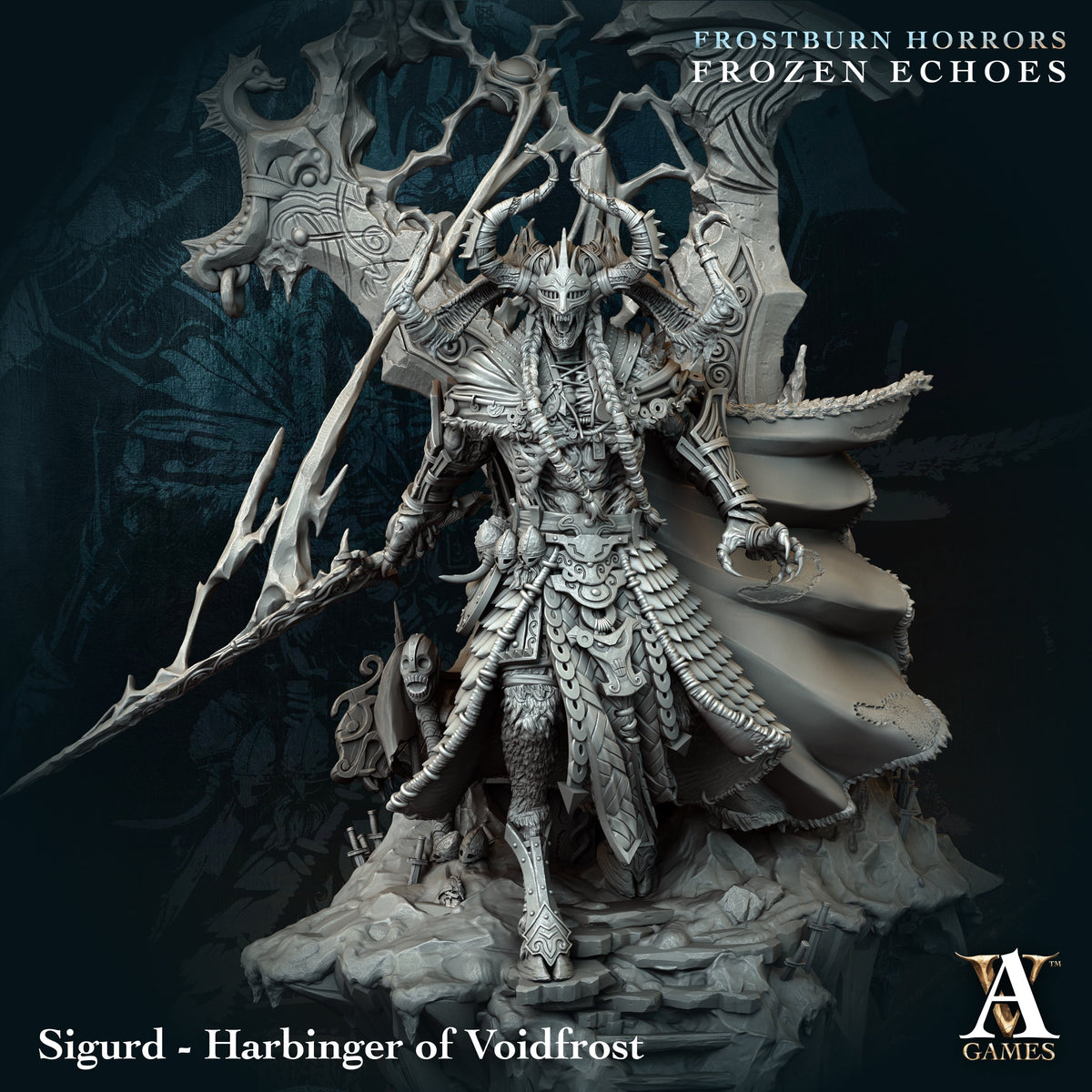 Sigurd Harbinger of Voidfrost Fantasy Miniatures - resin tabletop miniature front view
