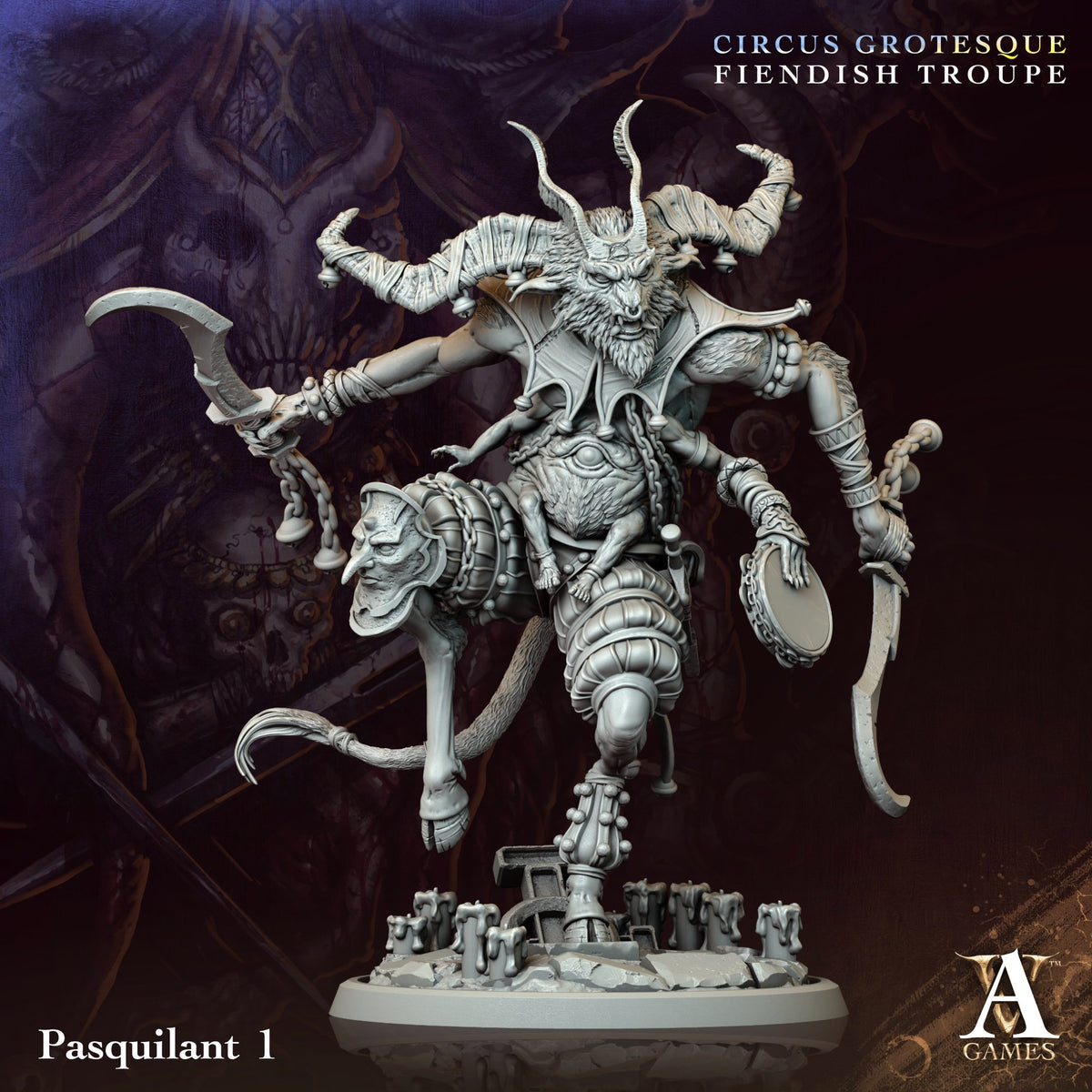 Pasquilant Fantasy Miniatures - resin tabletop miniature front view
