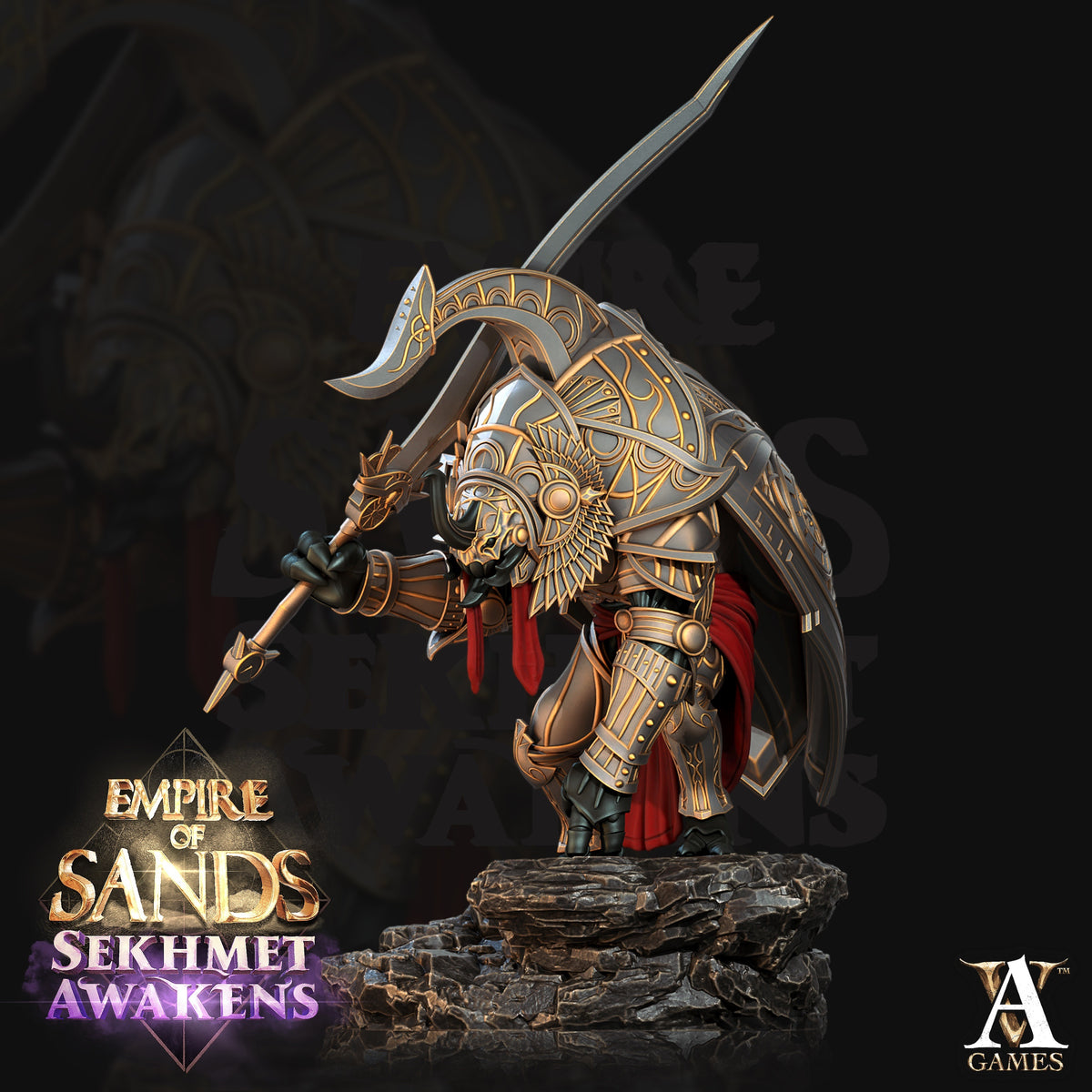 Golden Scarabs Egyptian Fantasy Miniatures - resin tabletop miniature front view