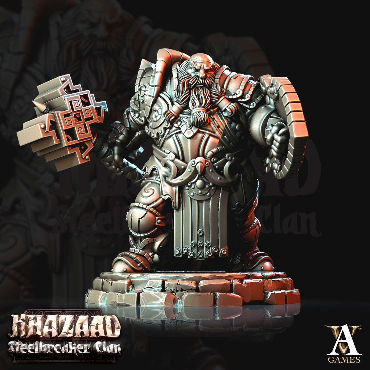 Steelbreaker Warriors Dwarf Miniatures - resin tabletop miniature alternate angle
