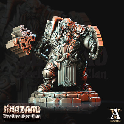 Steelbreaker Warriors Dwarf Miniatures - resin tabletop miniature alternate angle
