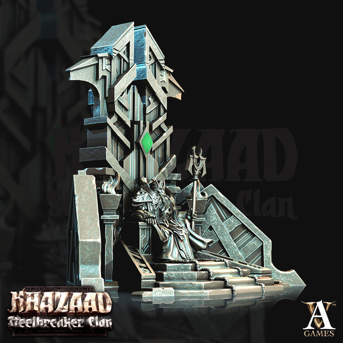 King Thrag Steelhammer Dwarf Miniatures - resin tabletop miniature alternate angle