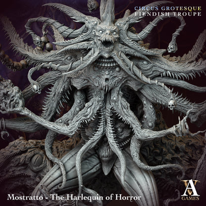 Mostratto The Harlequin of Horror Fantasy Miniatures - resin tabletop miniature alternate angle