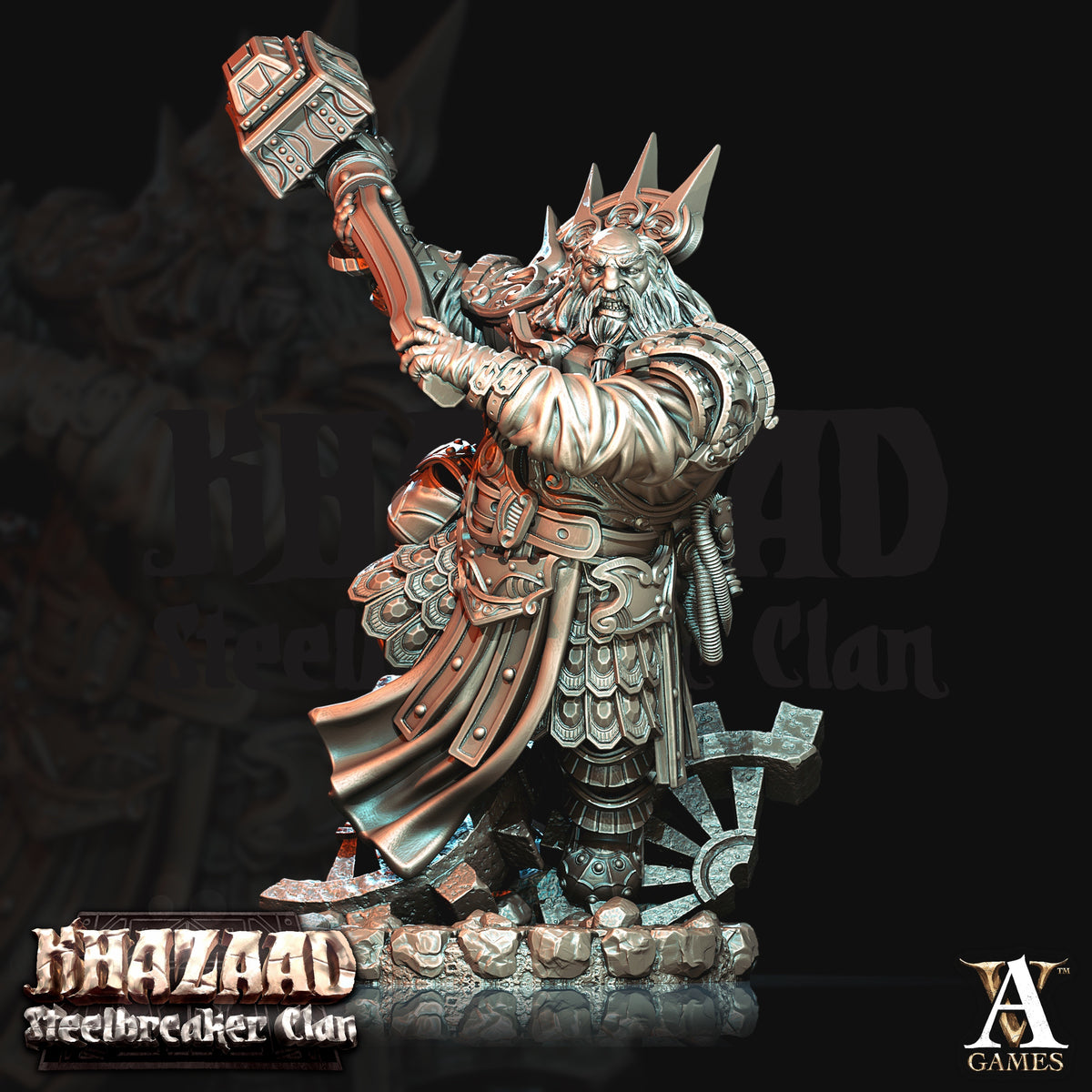 Steelbreaker Engineers Dwarf Miniatures - resin tabletop miniature alternate angle