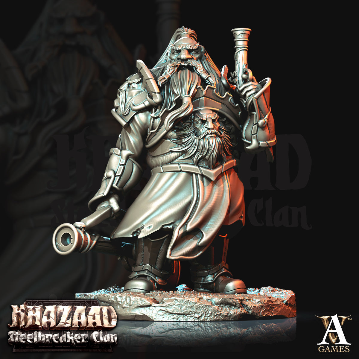 Steelbreaker Leadspitters Dwarf Miniatures - resin tabletop miniature alternate angle