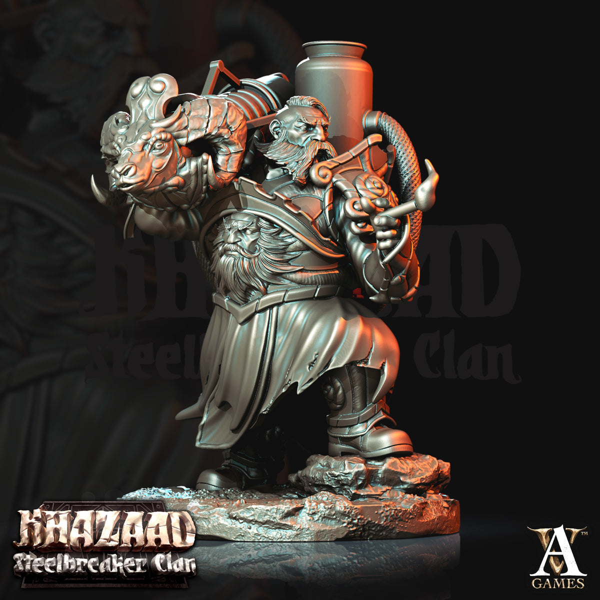 Steelbreaker Firespitters Dwarf Miniatures - resin tabletop miniature alternate angle