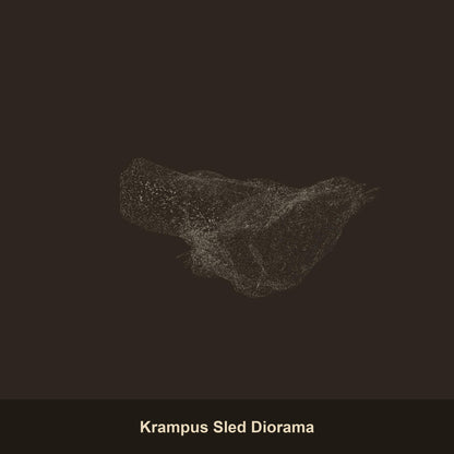 Krampus Sled Diorama Miniature - 3D printed miniature detail view