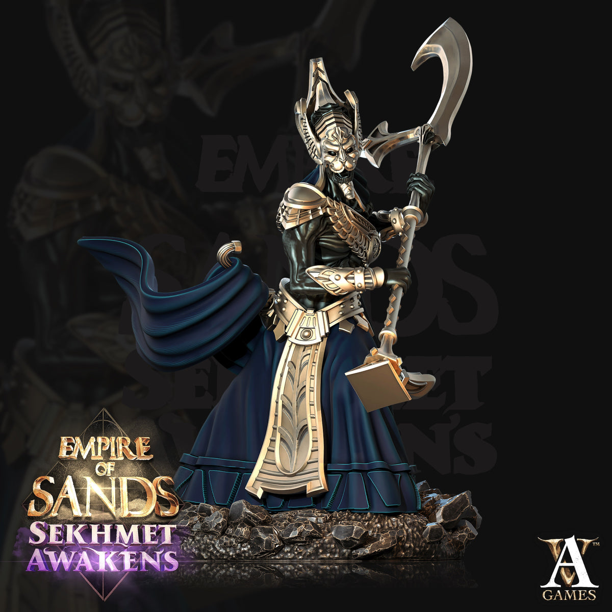 Sandmancer Aristocrats Egyptian Fantasy Miniatures - 3D printed miniature detail view
