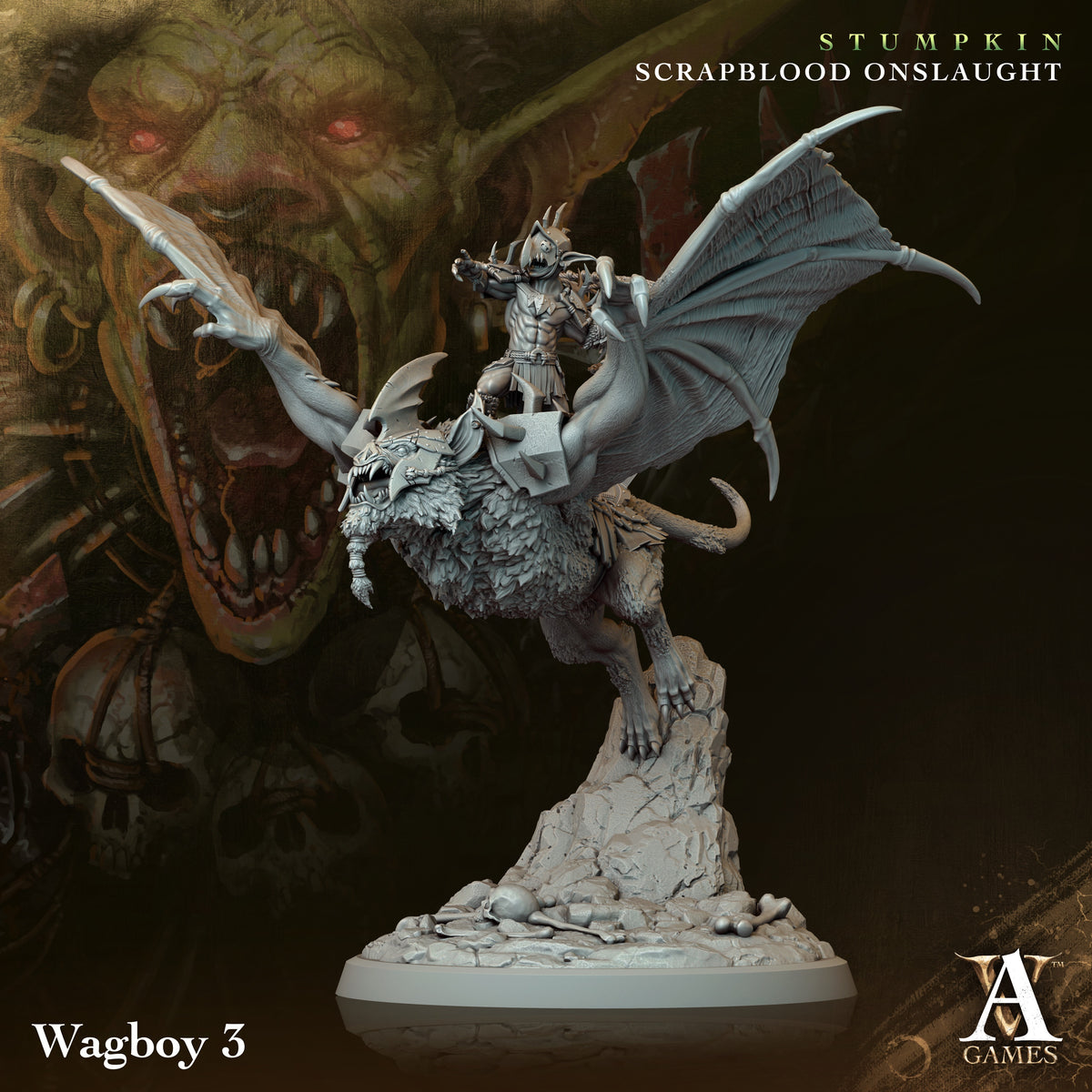 Wagboys Orc Miniatures - 3D printed miniature detail view