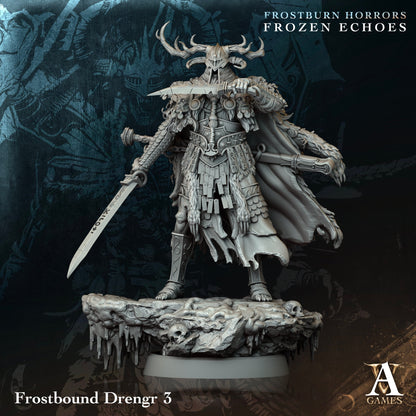 Frostbound Drengr Fantasy Miniatures - 3D printed miniature detail view