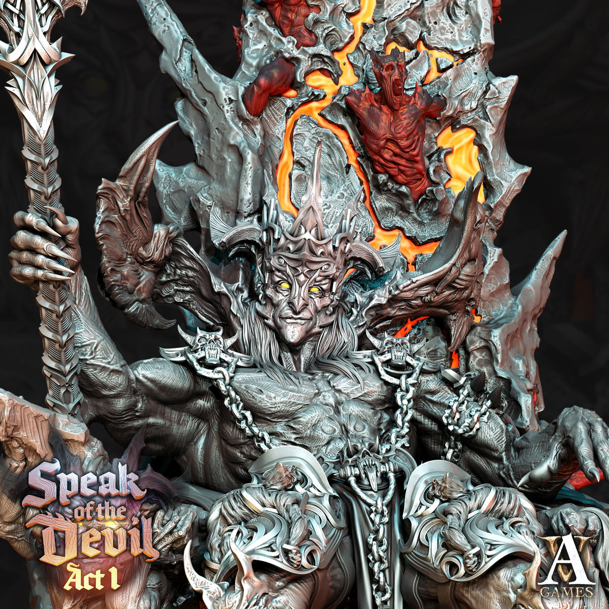 Asmodeus Fantasy Miniatures - 3D printed miniature detail view
