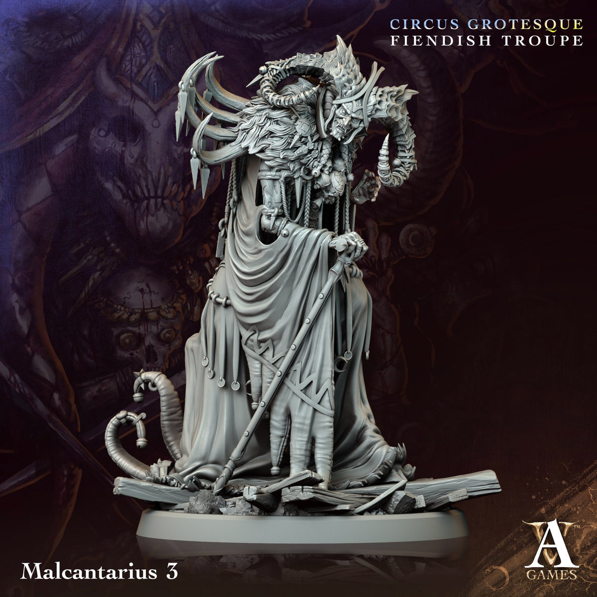 Malcantarius Fantasy Miniatures - 3D printed miniature detail view