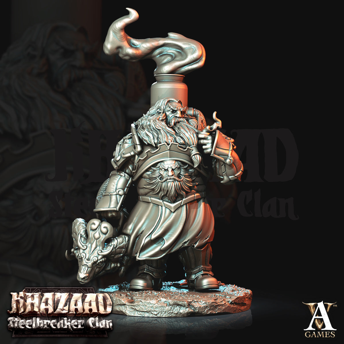 Steelbreaker Firespitters Dwarf Miniatures - 3D printed miniature detail view