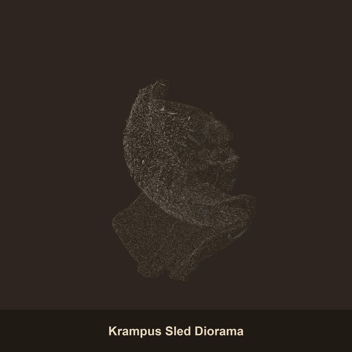 Krampus Sled Diorama Miniature - paintable tabletop miniature product view