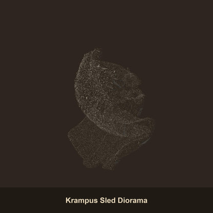 Krampus Sled Diorama Miniature - paintable tabletop miniature product view