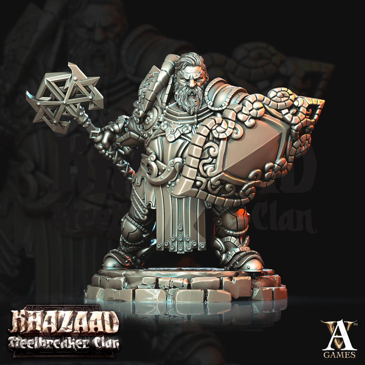 Steelbreaker Warriors Dwarf Miniatures - paintable tabletop miniature product view