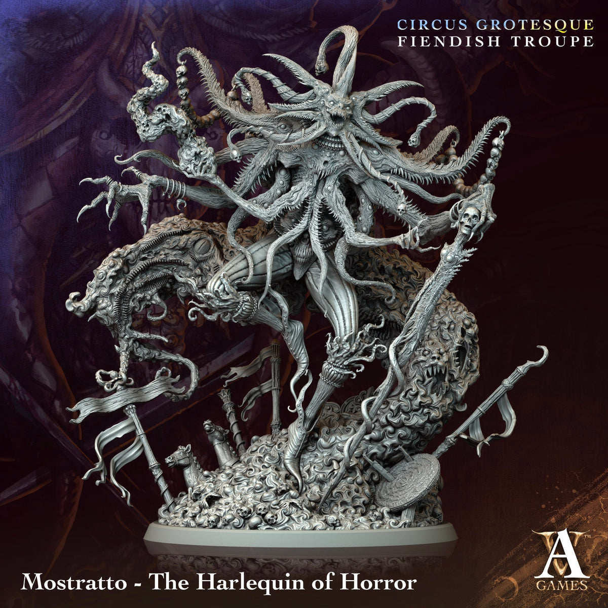Mostratto The Harlequin of Horror Fantasy Miniatures - paintable tabletop miniature product view