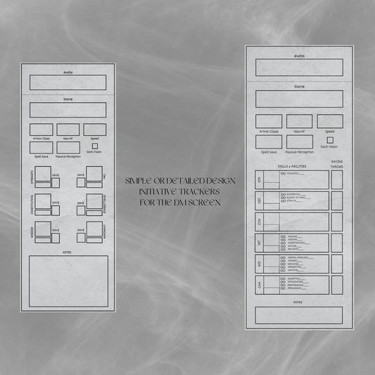 Fillable Initiative Tracker Cards - printable tabletop RPG resource preview