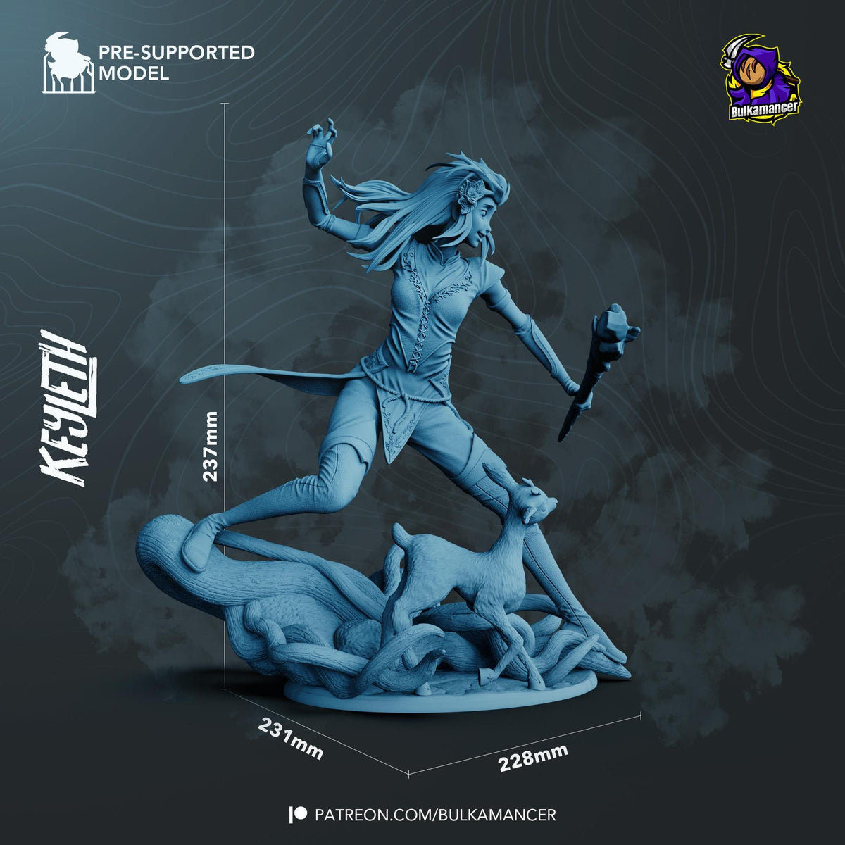 Keyleth The Legend of Vox Machina Figure - paintable tabletop miniature product view