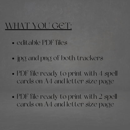 Fillable Spell Cards - digital product alternate preview