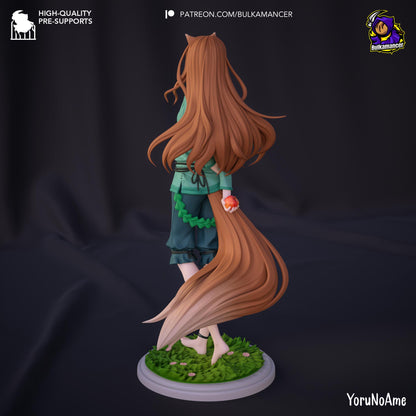 Holo Spice and Wolf Figure - 3D printed miniature detail view