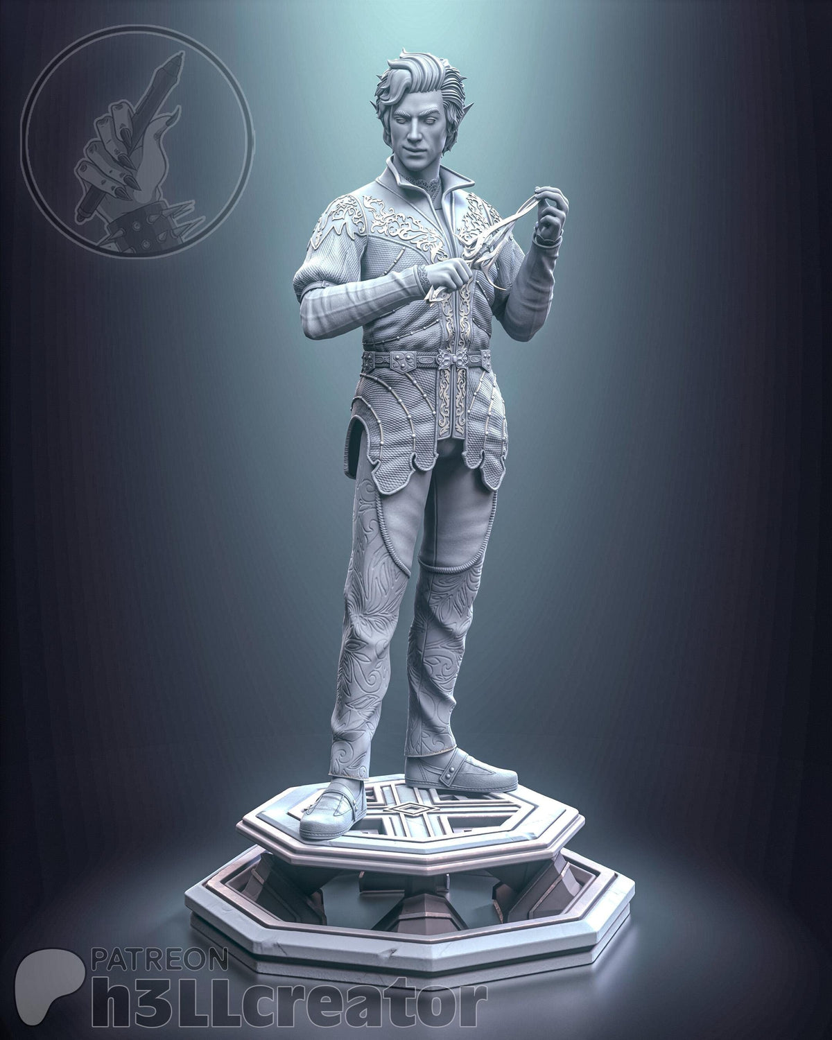 Astarion Figure - Baldur's Gate 3 - resin tabletop miniature front view