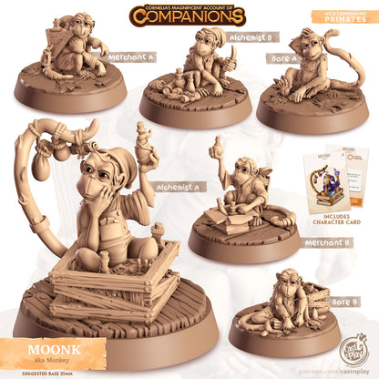 Monkey Animal Companion Miniature - resin tabletop miniature front view