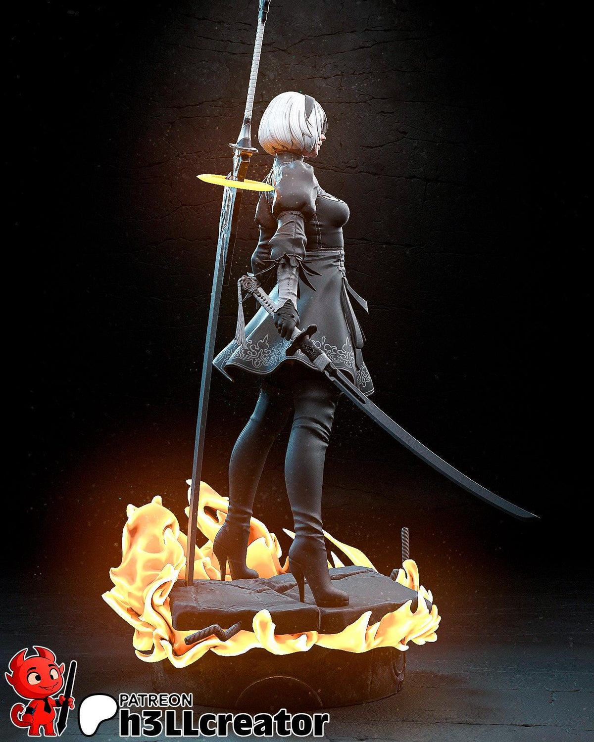 2B YoRHa No. 2 Type B Figure - paintable tabletop miniature product view