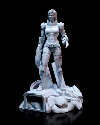 Commander Shepard Figure - Mass Effect - 3D printed miniature detail view