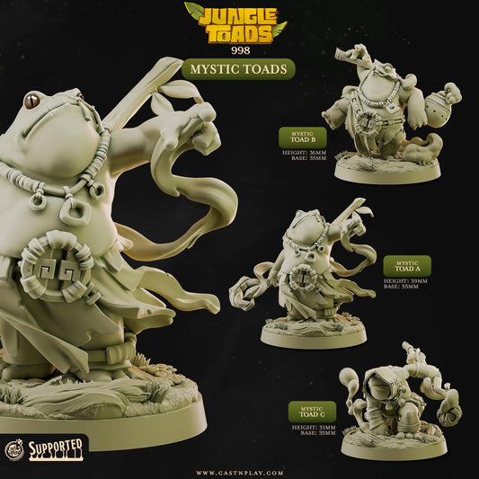 Grung Sorcerer Miniature - resin tabletop miniature front view