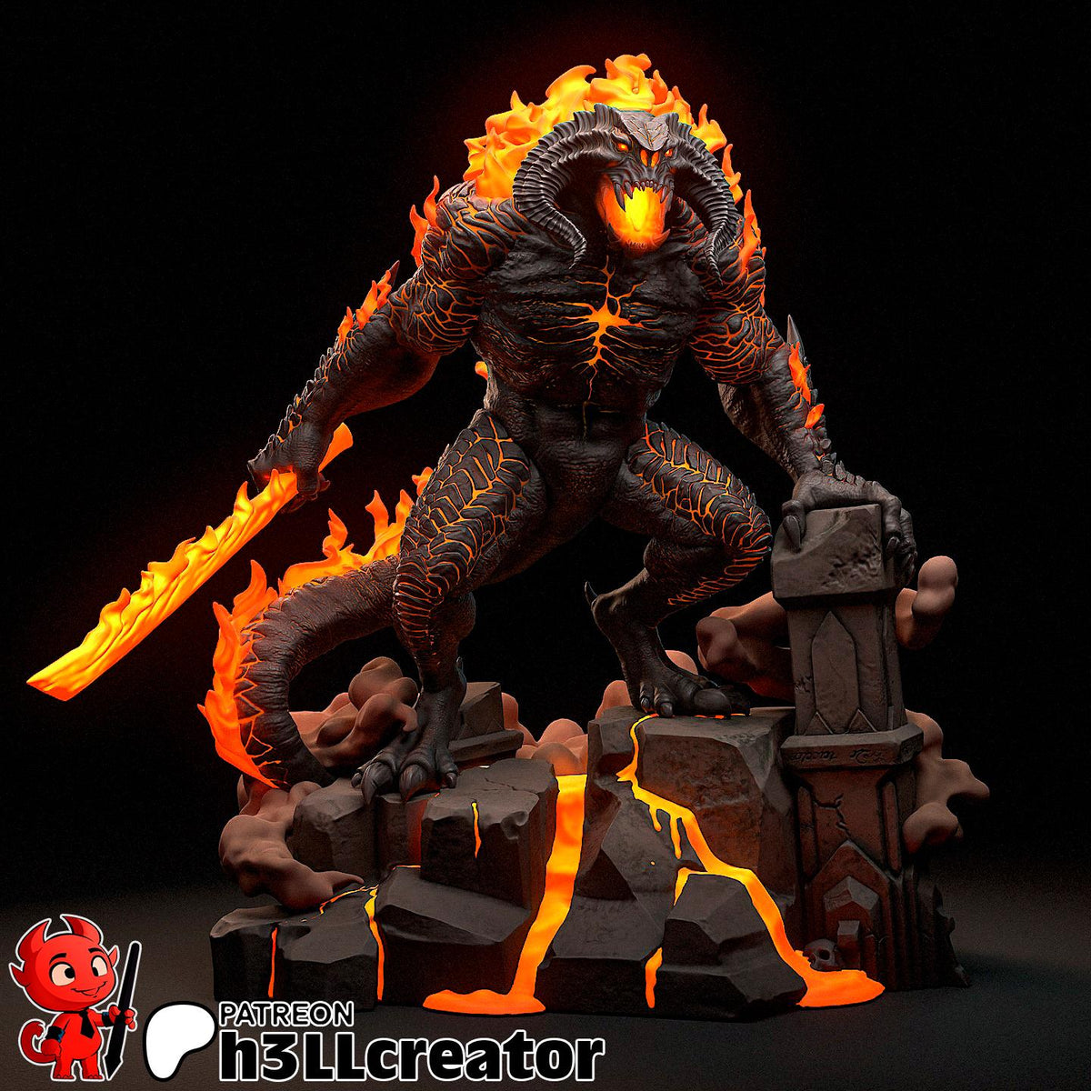 Balrog Figure - The Lord of the Rings - resin miniature view 5