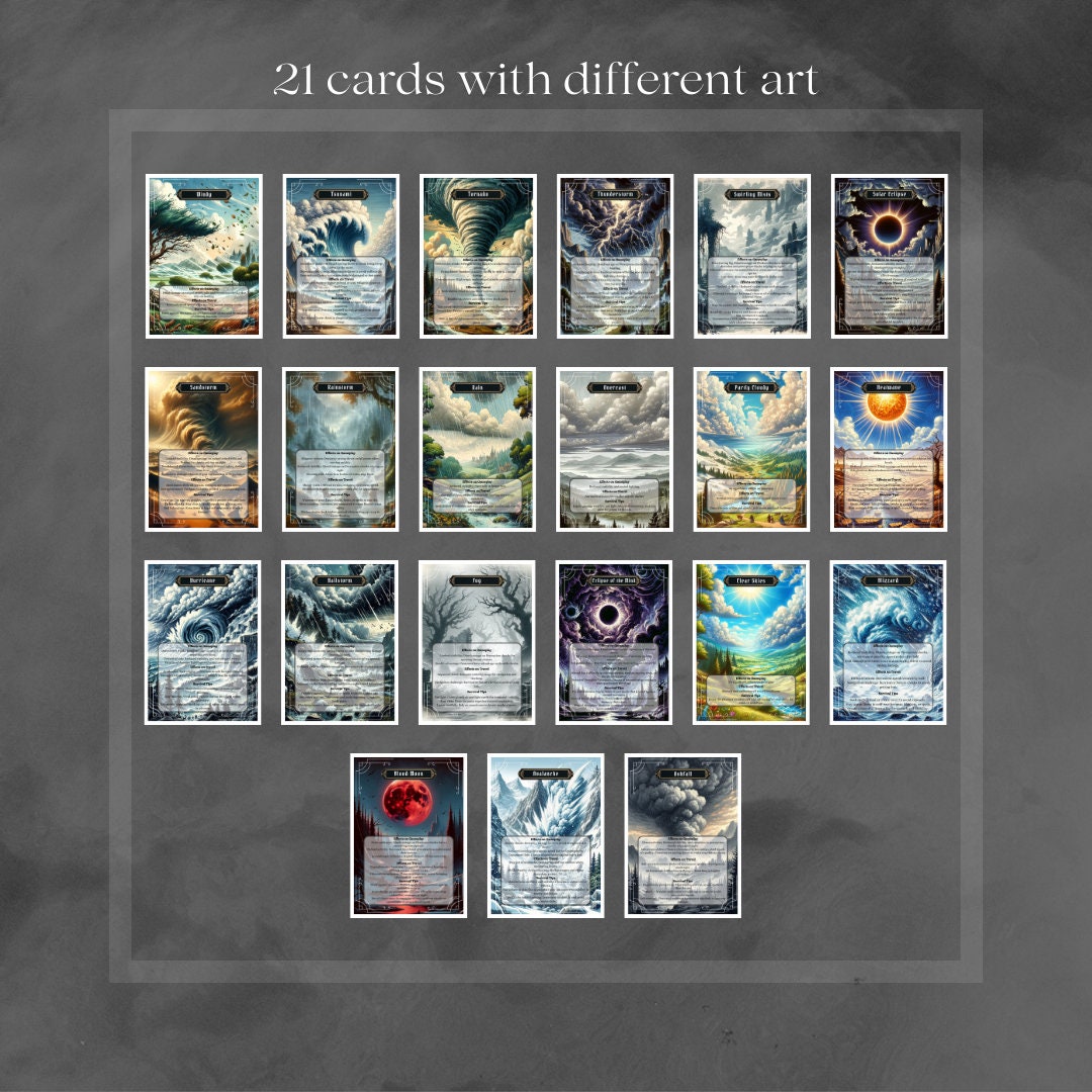Weather Condition Cards - printable tabletop RPG resource preview
