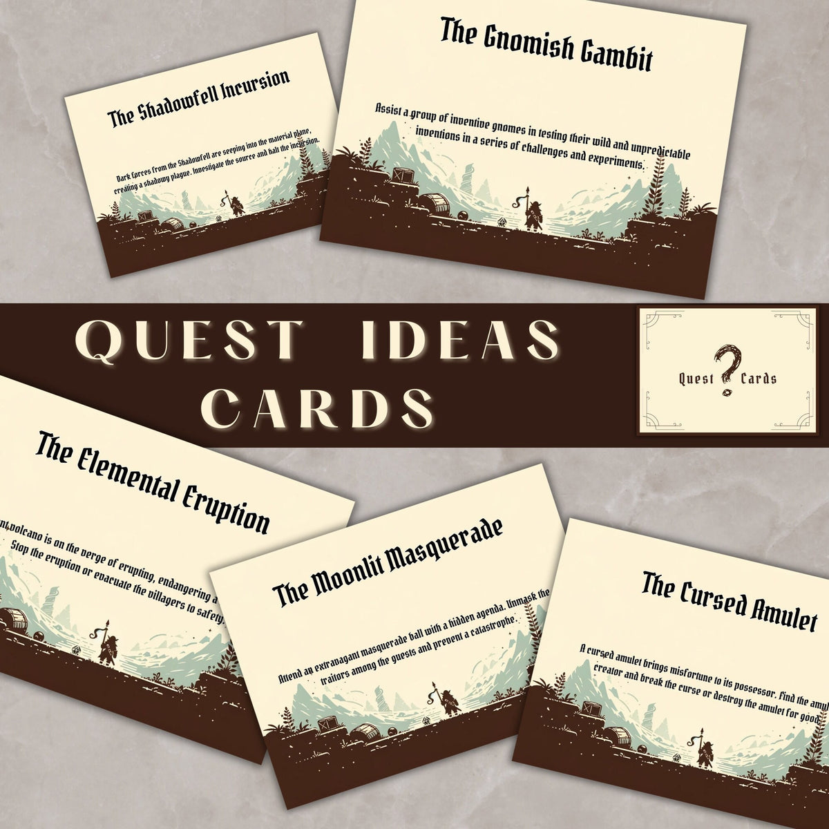 Quest Ideas Cards - digital download preview