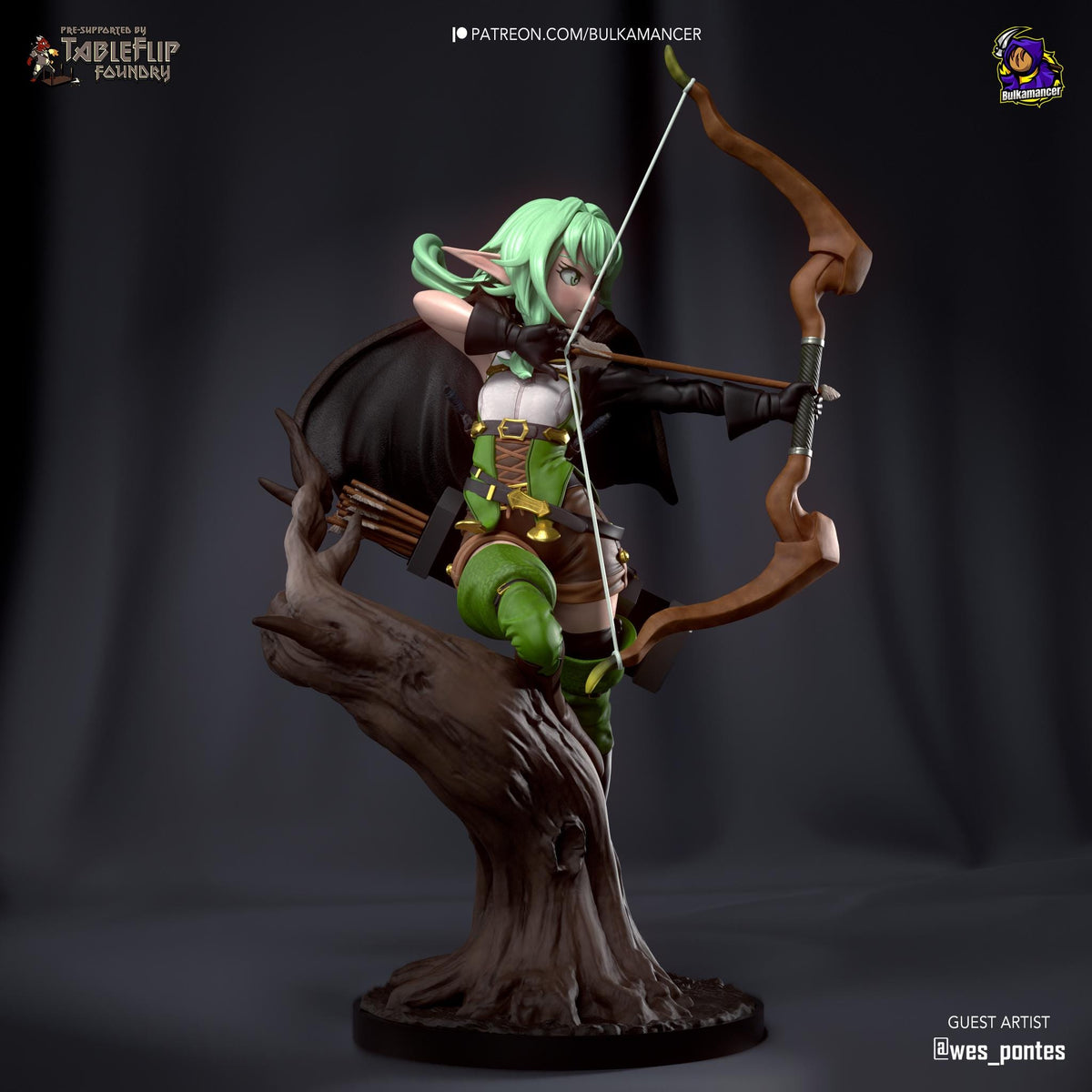 High Elf Archer Figure - Goblin Slayer - resin tabletop miniature front view