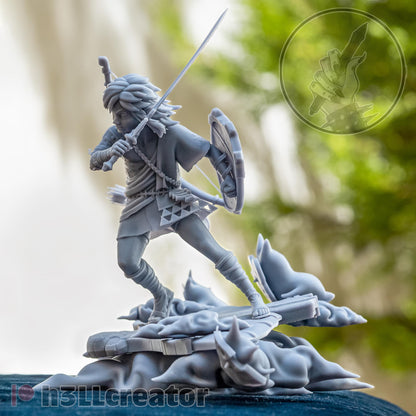 Link Legend of Zelda Figure - 3D printed miniature detail view