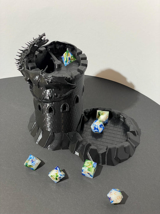 Dragon's Keep Dice Tower - resin tabletop miniature front view