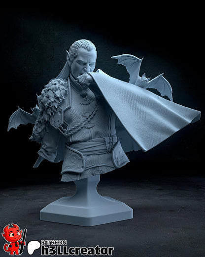 Strahd von Zarovich Curse of Strahd Bust - resin tabletop miniature front view