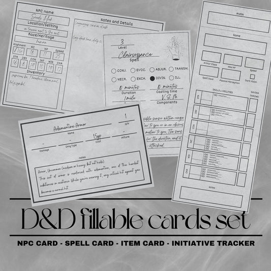 Fillable Cards Set - digital download preview