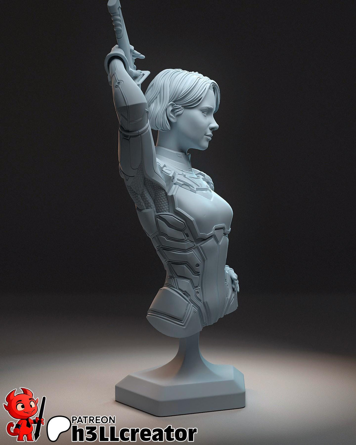 Mio Split Fiction Bust - resin tabletop miniature alternate angle